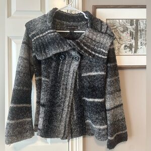 Women's Black and Gray Knit Jacket